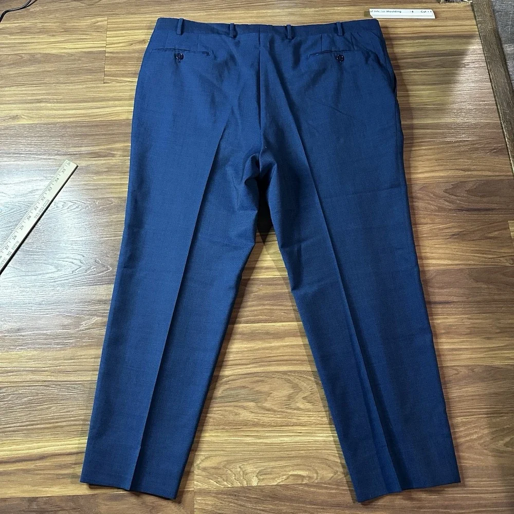 Lot of 2 Canali Dress Pants Mens 42x29 Blue/Brown Wool Pleated Made in Italy